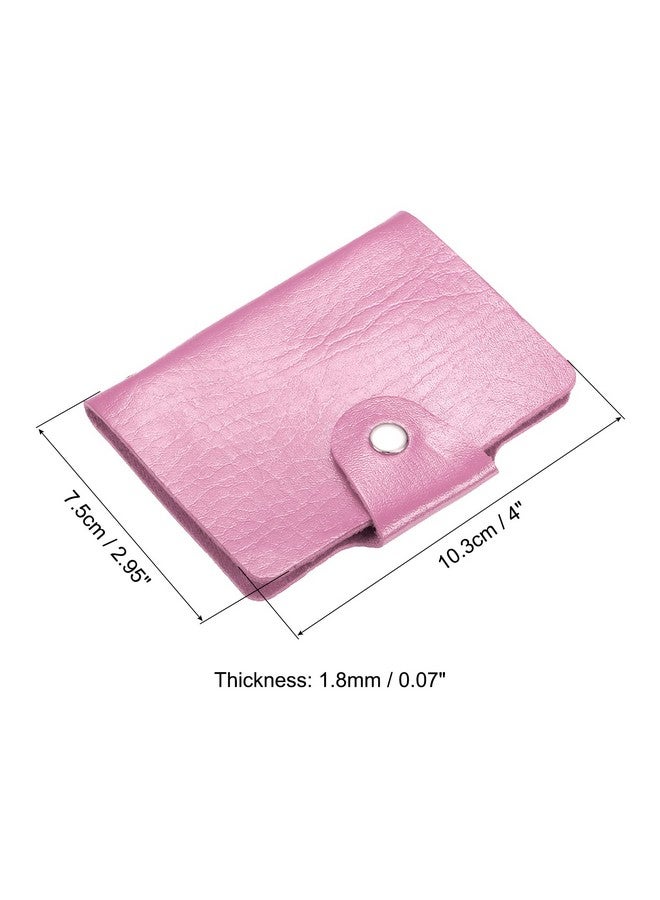 PATIKIL Credit Card Holder 1 Pack Slim Wallet Pu Leather Purse Business Cards Storage Organizer Protector With 24 Card Slots Pink  - Image 2