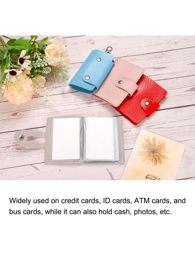PATIKIL Credit Card Holder 1 Pack Slim Wallet Pu Leather Purse Business Cards Storage Organizer Protector With 24 Card Slots Pink  - Image 5
