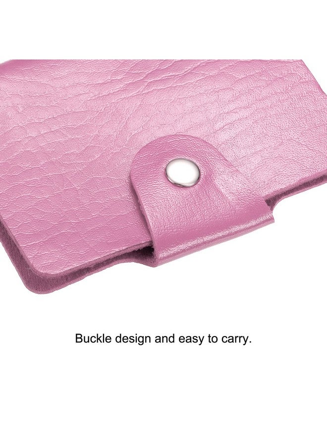 PATIKIL Credit Card Holder 1 Pack Slim Wallet Pu Leather Purse Business Cards Storage Organizer Protector With 24 Card Slots Pink  - Image 4