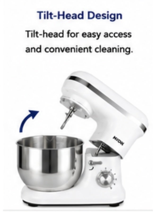 KION Stand Mixer 1000W with 5L Stainless Steel Bowl, 6 Speeds – White - KHD/306-1 5 L 1000 W KHD/306-1 white - Image 2