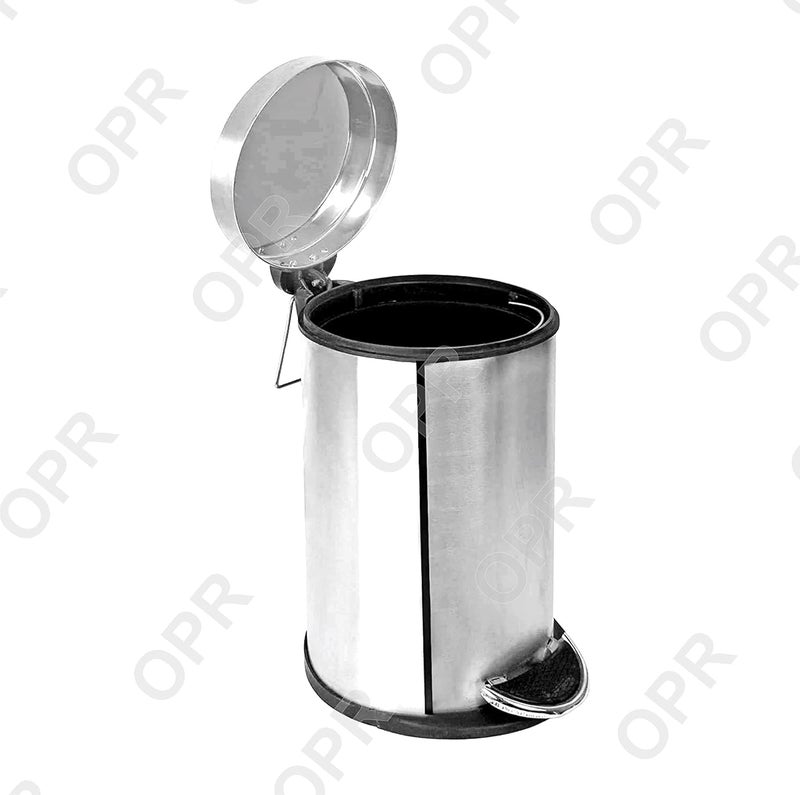 OPR Stainless Steel Plain Pedal Bin With Plastic Bucket And Lid - Pack of 4 (5 Litre (7x10 Inch)) - Image 2