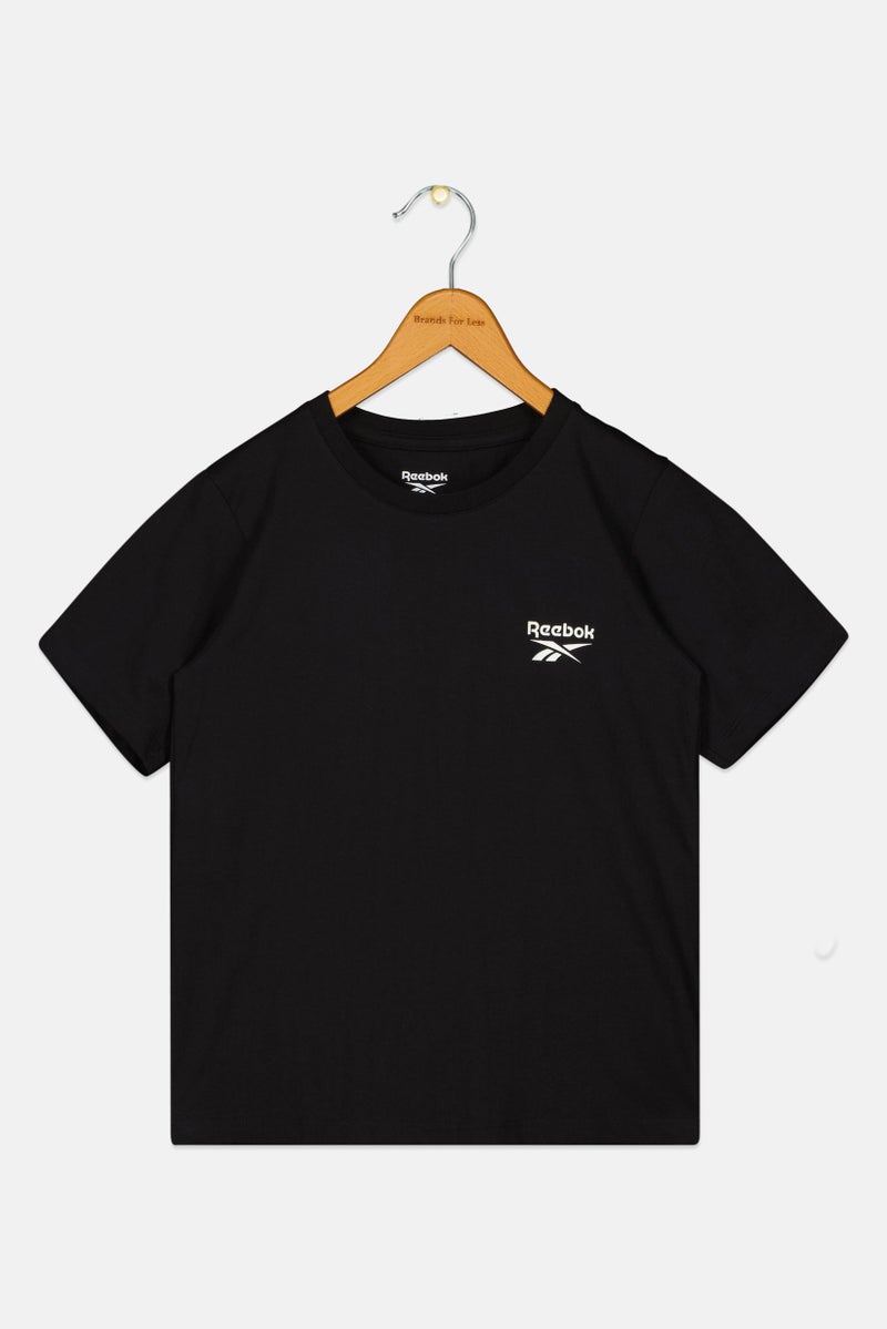 Reebok Kids Boy Brand Logo Torres Del Paine National Park T-Shirt, Black - Image 1