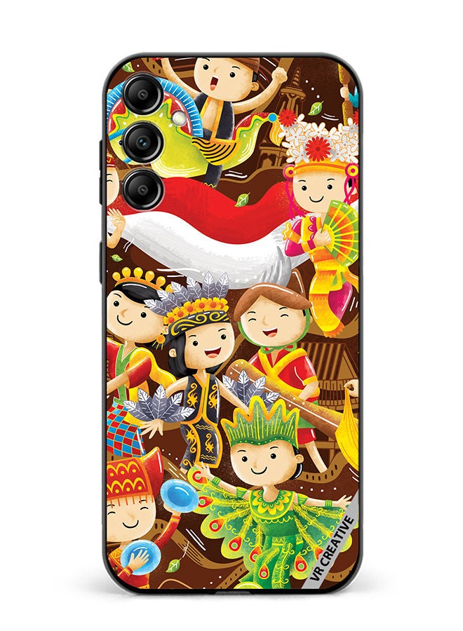 VR CREATIVE Protective Case Cover For Samsung Galaxy A34 Indonesian Cartoon Design Multicolour - Image 1