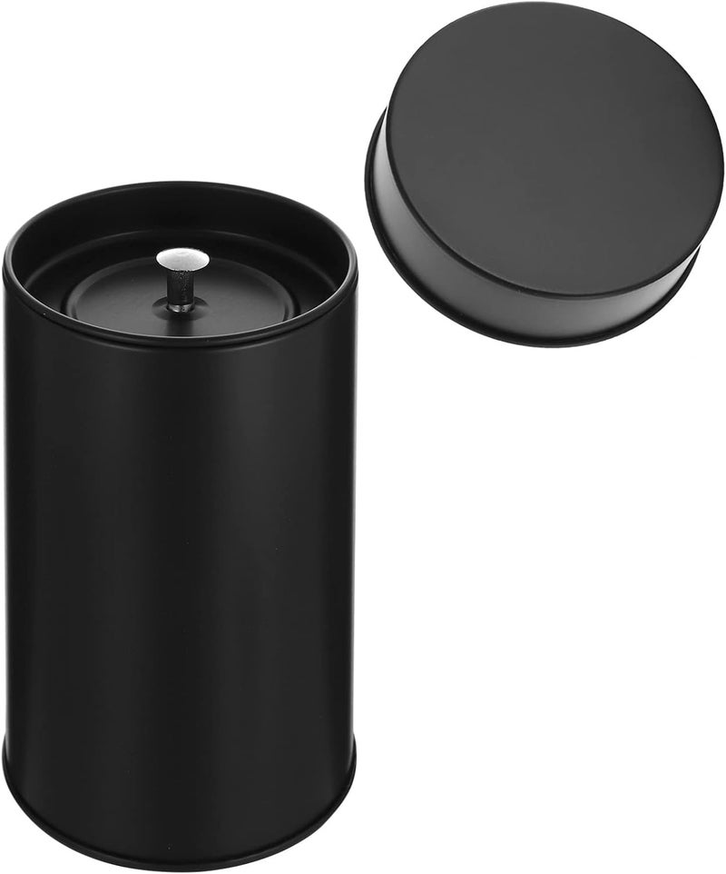 comfrt Airtight Kitchen Canister with Lid, 12oz ( 355ml ) Tea Tin Canister with Airtight Double Lids for Loose Tea and Tea Bags Coffee Sugar Storage ( Black ) - Image 1