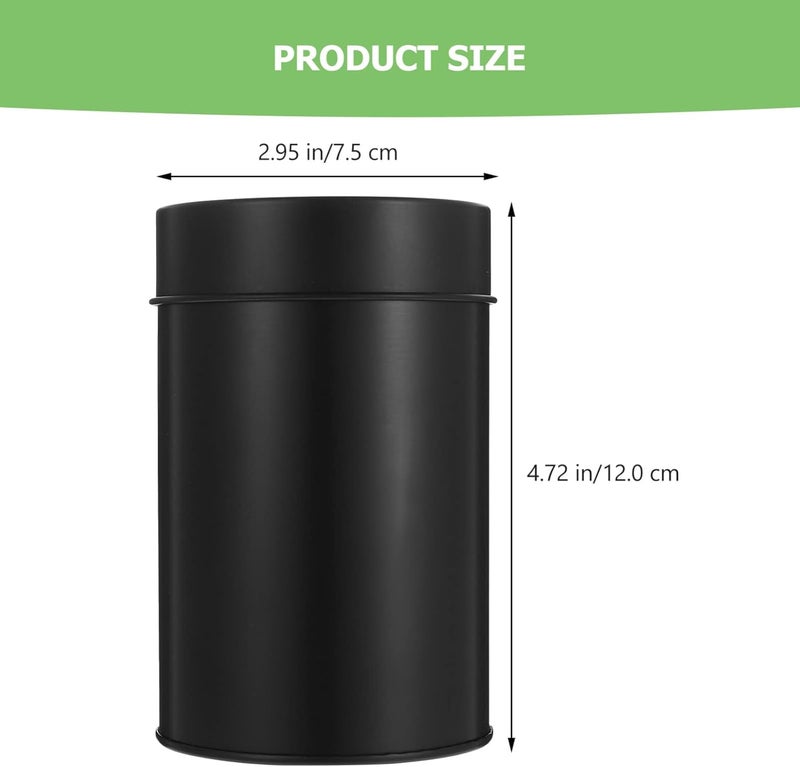 comfrt Airtight Kitchen Canister with Lid, 12oz ( 355ml ) Tea Tin Canister with Airtight Double Lids for Loose Tea and Tea Bags Coffee Sugar Storage ( Black ) - Image 5