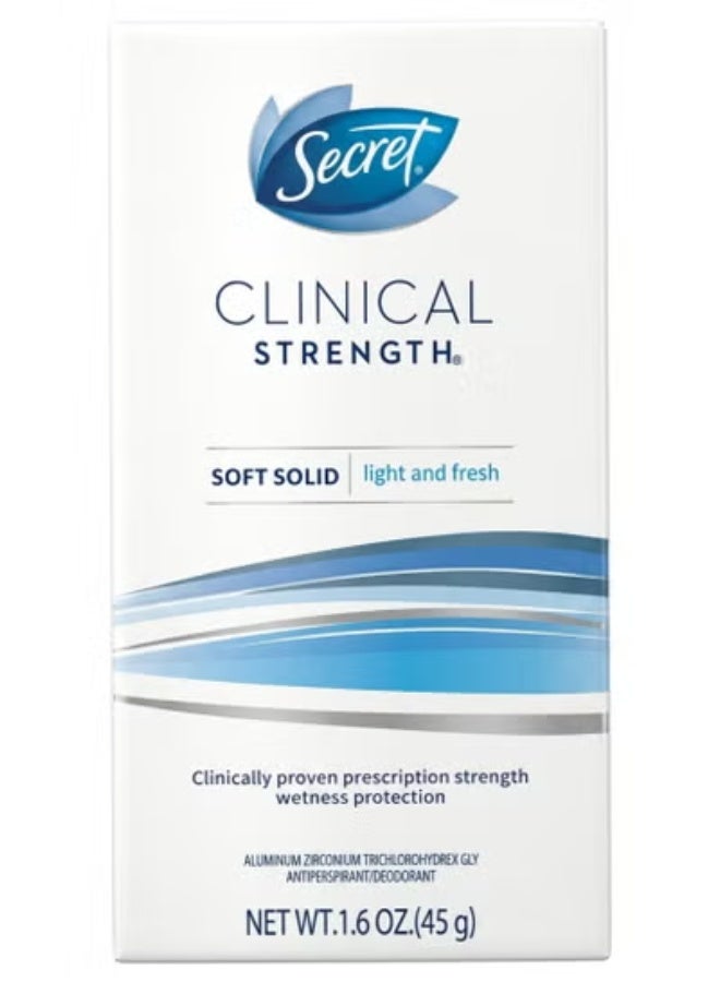 Secret Clinical Strength Soft solid Light And Fresh Deodorant 45g - Image 1