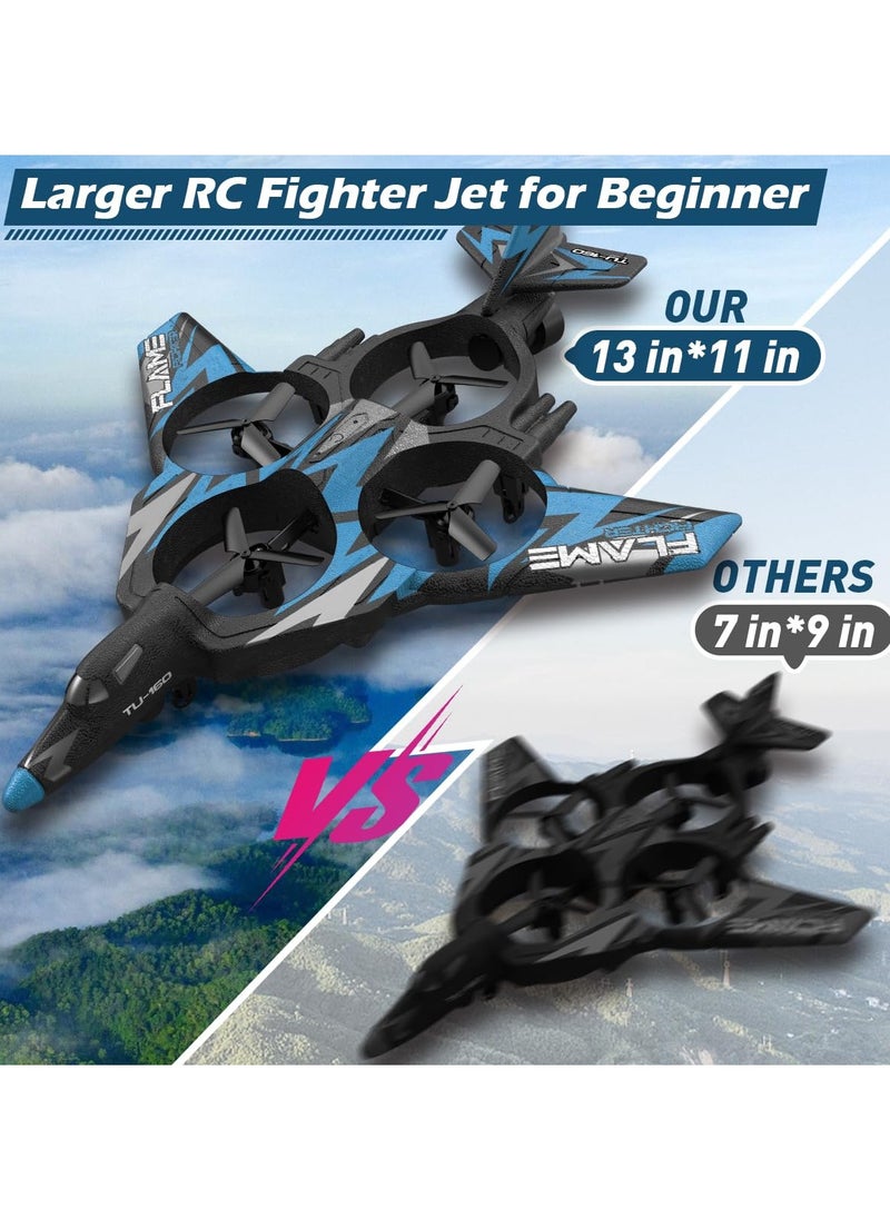 SYOSI - Remote Control Drone for Kids Gesture RC Stealth Raptor Airplane Quadcopter Fighter Jet with Light Spray 360° Flip Beginner Big Plane Toy Boys 2 Batteries 984FT - Image 1