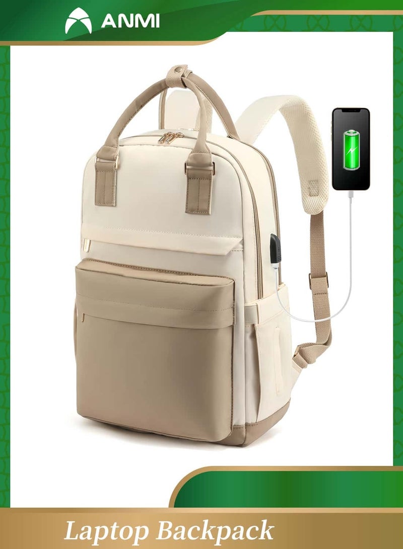 Anmi Laptop Backpack, 15.6 Inch Laptop Bag with USB Port Fashion Waterproof Casual Backpacks - Image 1