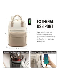 Anmi Ladies And Gentlemen Laptop Backpack, 15.6 Inch Laptop Bag with USB Port Fashion Waterproof Backpacks Teacher Nurse Stylish Travel Bags Vintage Daypacks Bookbag for College School Work  - Image 5
