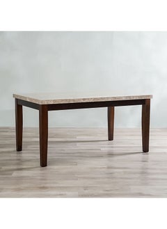DANUBE HOME Brody Dining Table Rectangular Strong And Sturdy Kitchen Table 6 Seater Table Modern Design Desk Furniture For Home Dining Room 162.56x96.52x79.38 cm Beige And Dark Brown  - Image 4