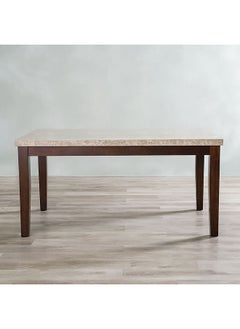 DANUBE HOME Brody Dining Table Rectangular Strong And Sturdy Kitchen Table 6 Seater Table Modern Design Desk Furniture For Home Dining Room 162.56x96.52x79.38 cm Beige And Dark Brown  - Image 3