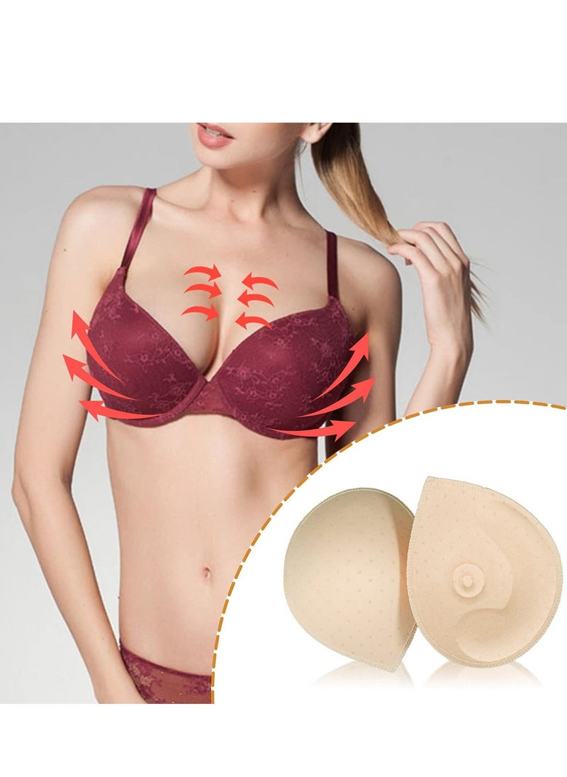 SYOSI - Bra Pad Inserts, Women's Removable Underwear Inserts Sponge Cups Semicircular Replacement Pads for Yoga Swimwear Bikini Swimsuits, Etc. (6 Pairs, White Black Skin Color) - Image 1