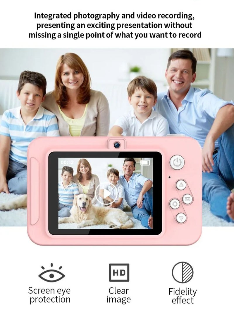 AROAQ كاميرا رقمية بدقة 4K، كاميرا سيلفي للسفر عالية الدقة بدقة 44 ميجابكسل، كاميرا خفيفة الوزن محمولة صغيرة الحجم للأطفال من مستوى المبتدئين (وردي) - Image 3