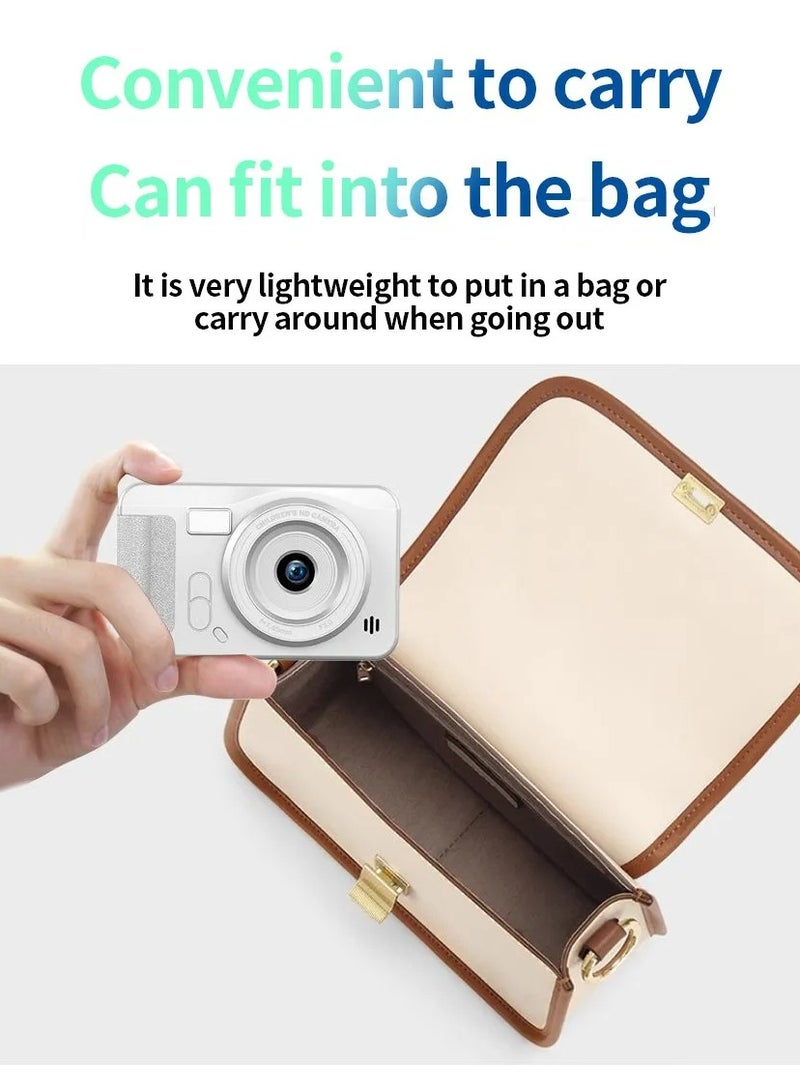 AROAQ كاميرا رقمية بدقة 4K، كاميرا سيلفي للسفر عالية الدقة بدقة 44 ميجابكسل، كاميرا خفيفة الوزن محمولة صغيرة الحجم للأطفال من مستوى المبتدئين (وردي) - Image 4