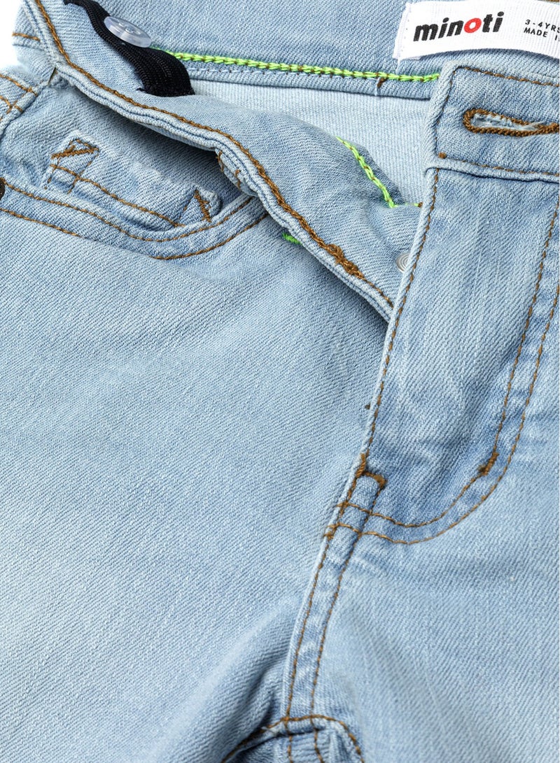 MINOTI Kids' Denim Shorts with Rolled Hem  - Image 3