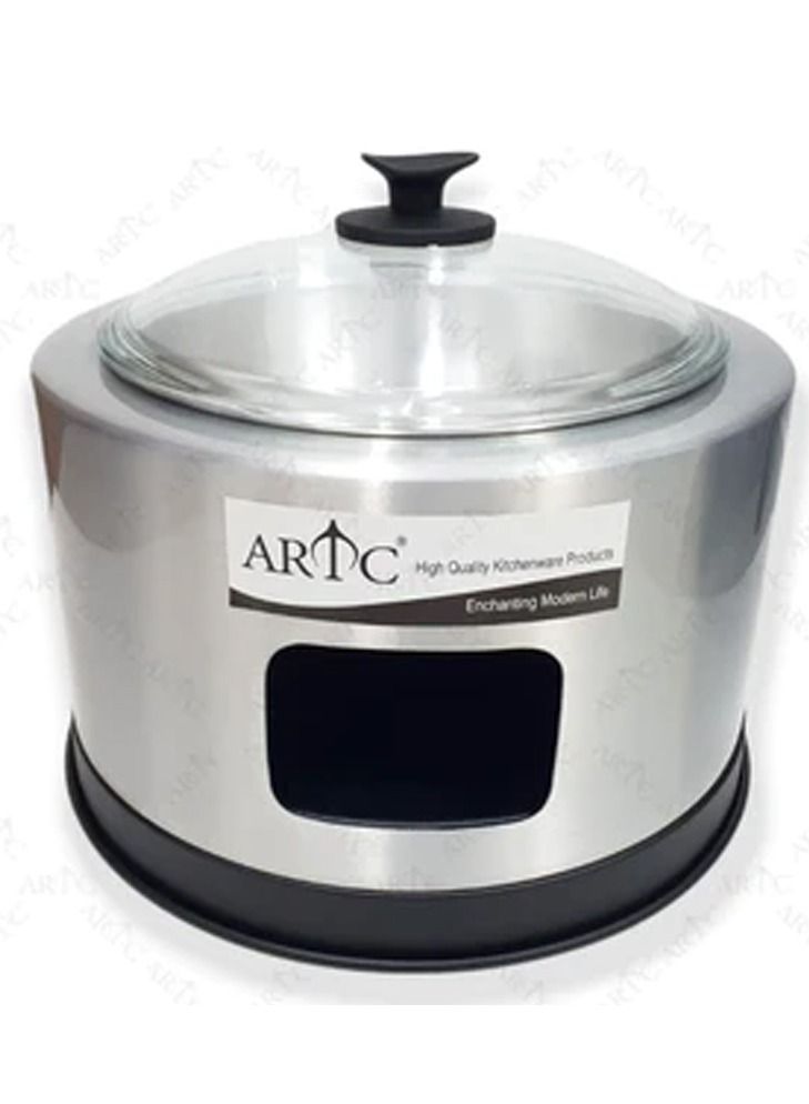 ARTC ARTC Silver Buffet Dish With Glass Lid  - Image 1