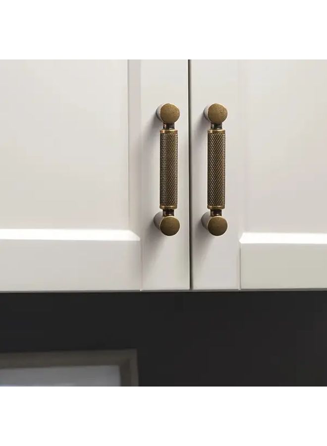 4 Pack Retro Industrial Style Strip Knurled Drawer Handle Matt Black 5 Inch Hole Center 128mm Non Slip Thread Design Minimalist Hardware Accessories High Density Metal - Image 2