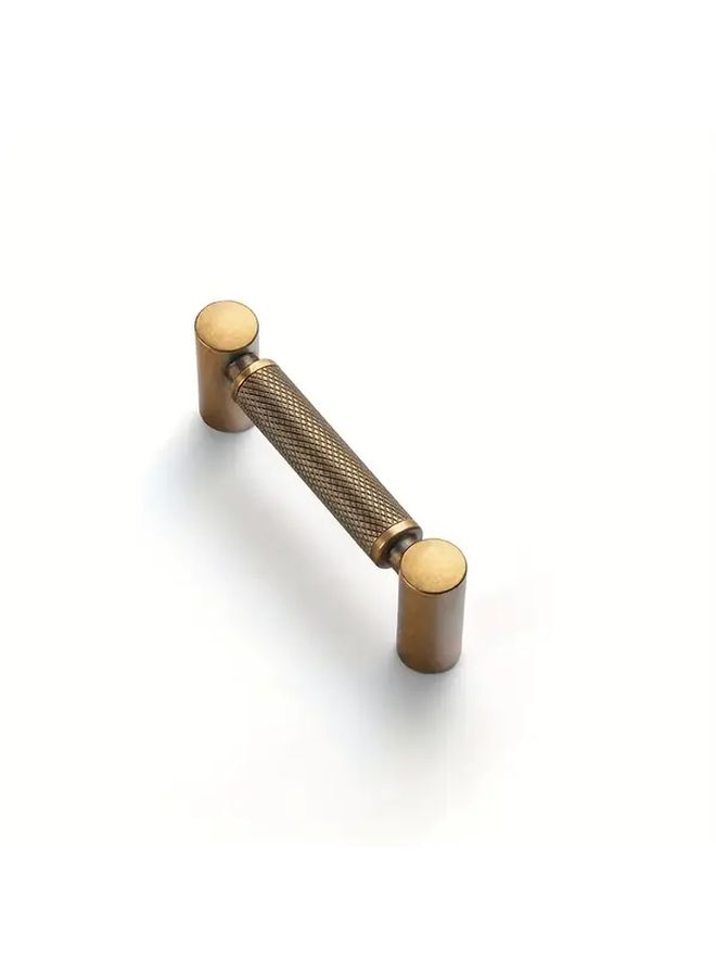 4 Pack Retro Industrial Style Strip Knurled Drawer Handle Matt Black 5 Inch Hole Center 128mm Non Slip Thread Design Minimalist Hardware Accessories High Density Metal - Image 1