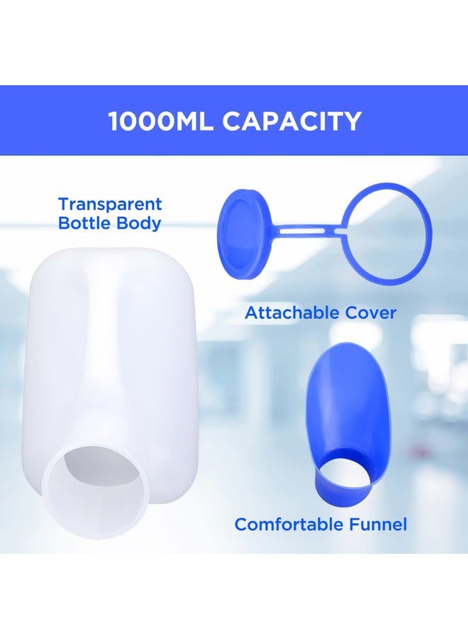 NUOMI 2 Pack Portable Urinals for Men, Spill Proof Travel Urinals Pee Bottle for Male Female Emergency Potties for Camping Hiking 1000ML - Image 3