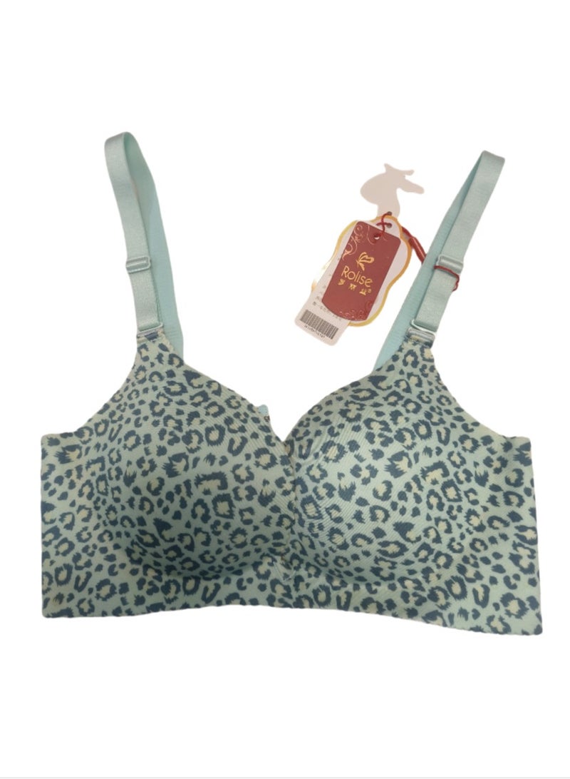 Seamless Wire-Free Floral Print Bra - Elegant one-piece design, padded A cup, wire-free, available in 6 colors and multiple sizes 