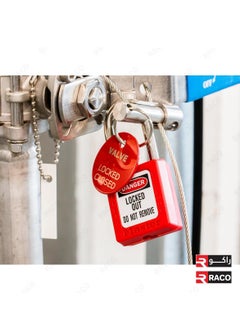 RACO RACO Giffex Locked Out Thermoplastic Safety Padlock With Key Industrial Lockout Long Steel Shackle For Chemical Electric Industrial Automotive  - Image 3