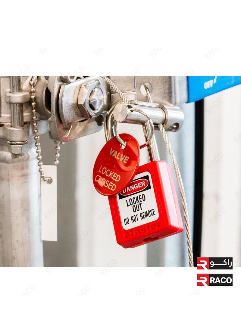 RACO RACO Giffex Locked Out Thermoplastic Safety Padlock With Key Industrial Lockout Long Steel Shackle For Chemical Electric Industrial Automotive  - Image 3