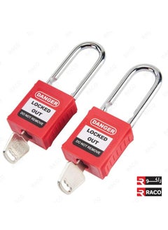 RACO RACO Giffex Locked Out Thermoplastic Safety Padlock With Key Industrial Lockout Long Steel Shackle For Chemical Electric Industrial Automotive  - Image 4