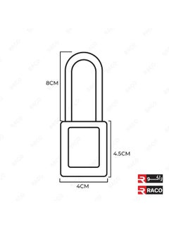 RACO RACO Giffex Locked Out Thermoplastic Safety Padlock With Key Industrial Lockout Long Steel Shackle For Chemical Electric Industrial Automotive  - Image 5