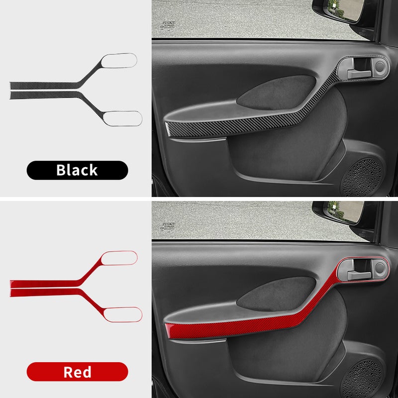 Real Soft Carbon Fiber Sticker for Fiat Panda 2003-2011 Front Rear Door Handle Panel LHD RHD - Image 4