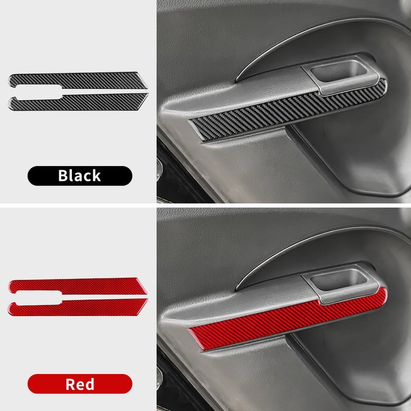 Real Soft Carbon Fiber Sticker for Fiat Panda 2003-2011 Front Rear Door Handle Panel LHD RHD - Image 2