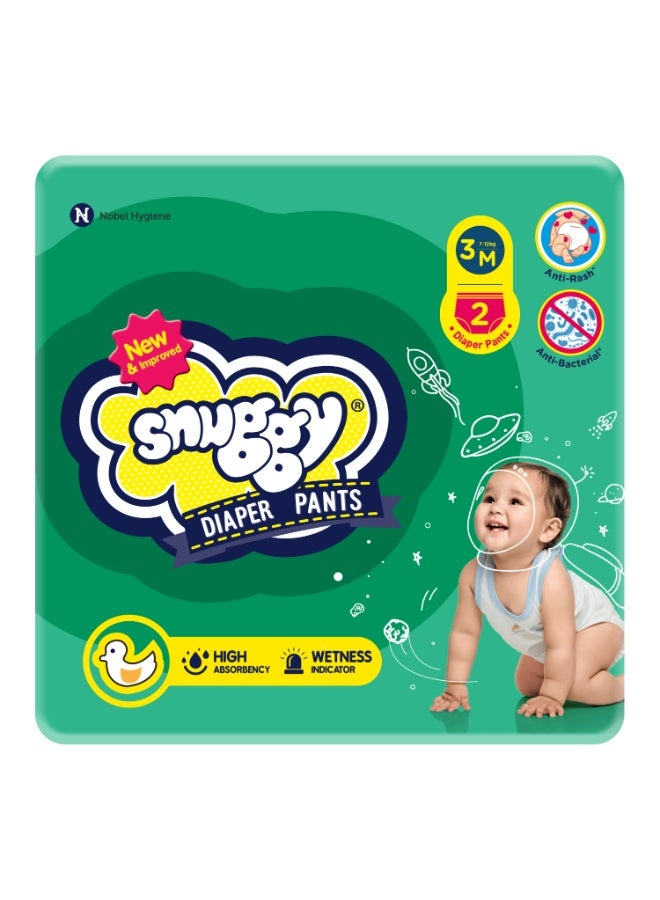 Snuggy Baby Diaper Pants, Medium, Size-3, 6-11Kg, 2 Counts