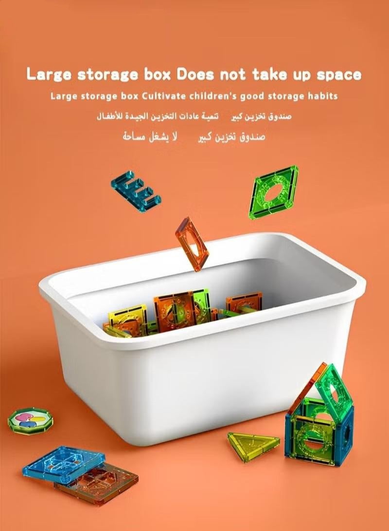 مجموعة مكعبات بناء مكونة من 105 قطعة، مع مكعبات بناء صندوق تخزين، ألعاب تعليمية - Image 5