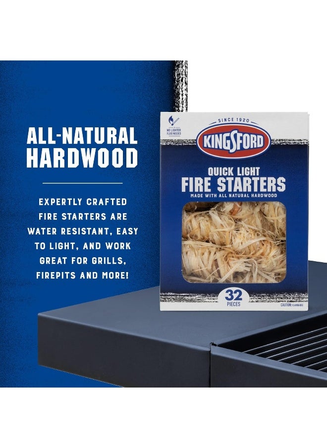 Kingsford - Kingsford Quick Light Fire Starters | Wooden Fire Starters Made with All Natural Hardwood for Grilling, Campfires, & Outdoor Fireplaces | 32 Count Fire Starter Rolls - Image 1