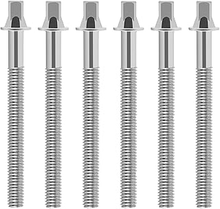 EASTROCK EASTROCK Drum Tension Rods Drum Screw 6 Pack M6X75mm Percussion Replacement Accessory Drum Kit Screws Musical (Silver)  - Image 1