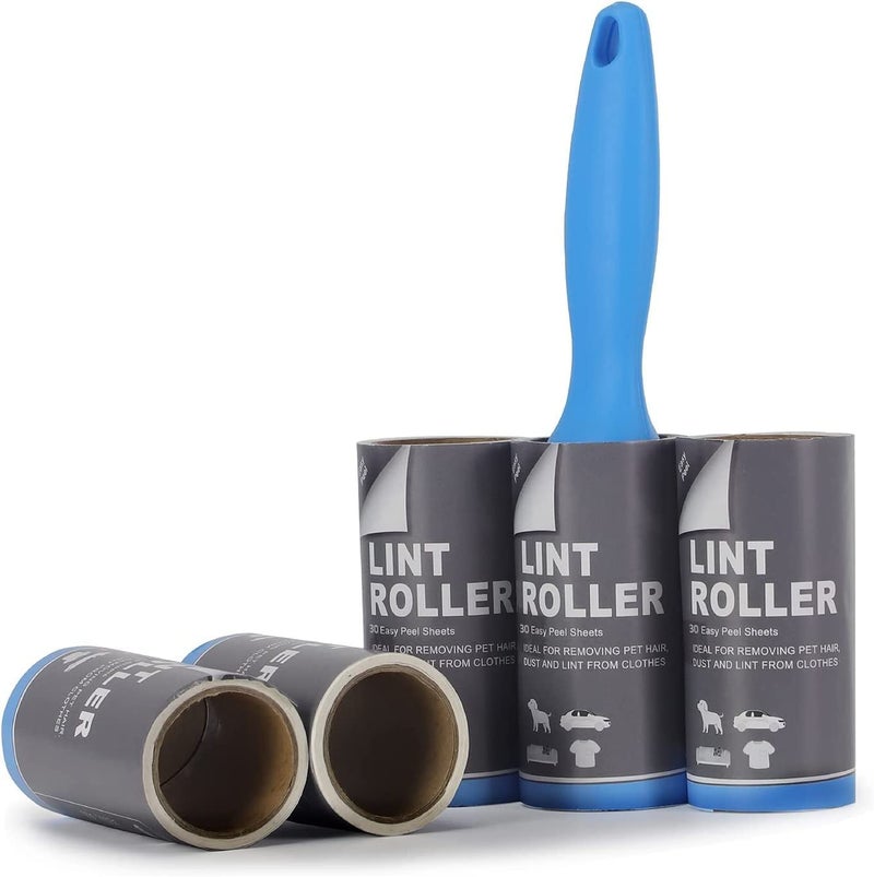 JUDEE® Sticky Lint Remover Roller Hair Remover Cleaner Ideal for Removes Dust from Clothes, Cars, Furniture, Carpet, Sweater, Dust & Dirt, Set of 5 Refill Rolls 150 Sheets, Each Roll in 30 Sheets - Image 1