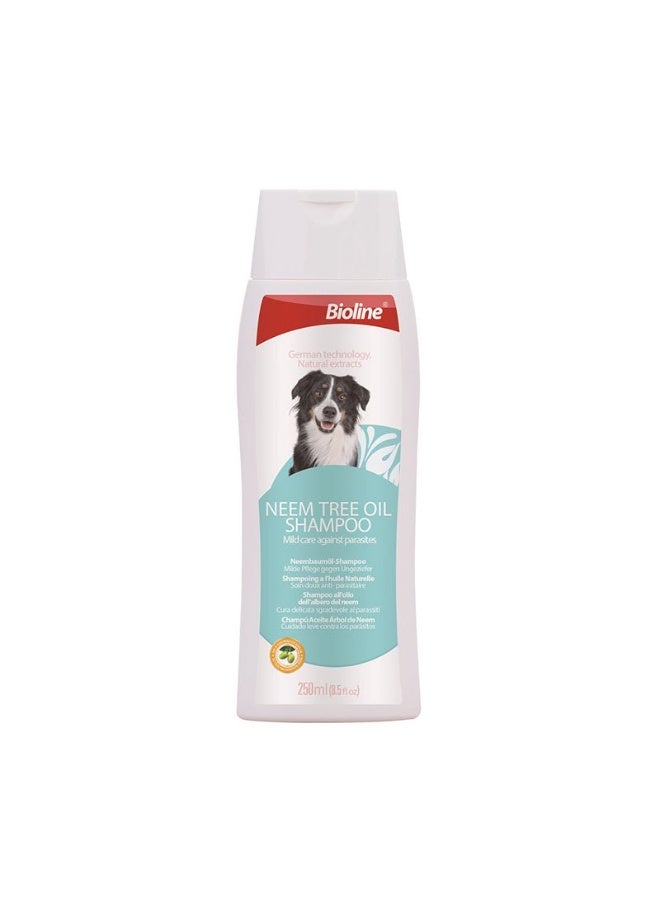 BIOLINE Natural Antiparasitic Shampoo With Neem Tree Oil For Dogs 250ml - Image 1