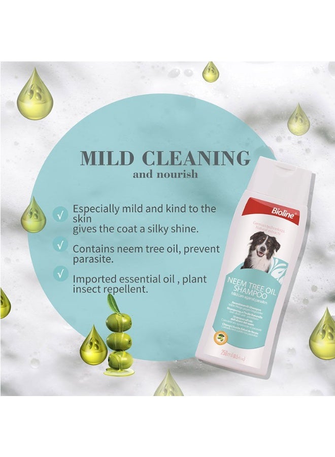 BIOLINE Natural Antiparasitic Shampoo With Neem Tree Oil For Dogs 250ml - Image 2