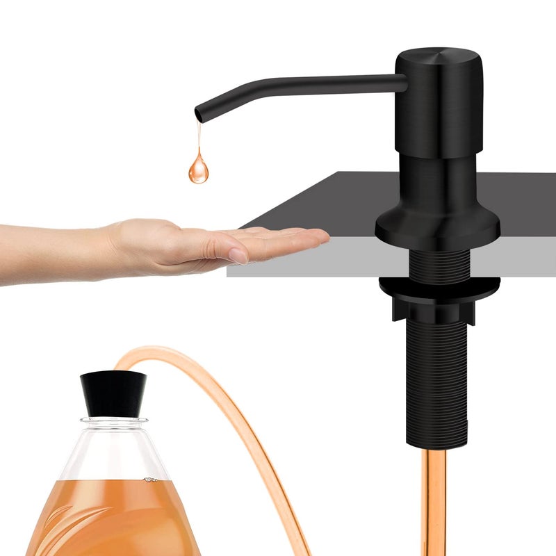 izolor Kitchen Sink Soap Dispenser, Under Sink Soap Dispenser Pump, Good Suction Pwer, 47" Extension Tube Connect to The Soap Contaner Directly, Say Goodbye to Frequent Refills (Black) - Image 1