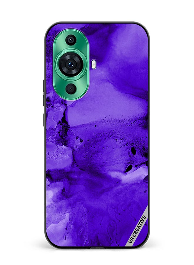 VR CREATIVE Protective Case Cover For Huawei nova 11 Violet Alcohol Ink Wash Texture On White Paper Design Multicolour - Image 1