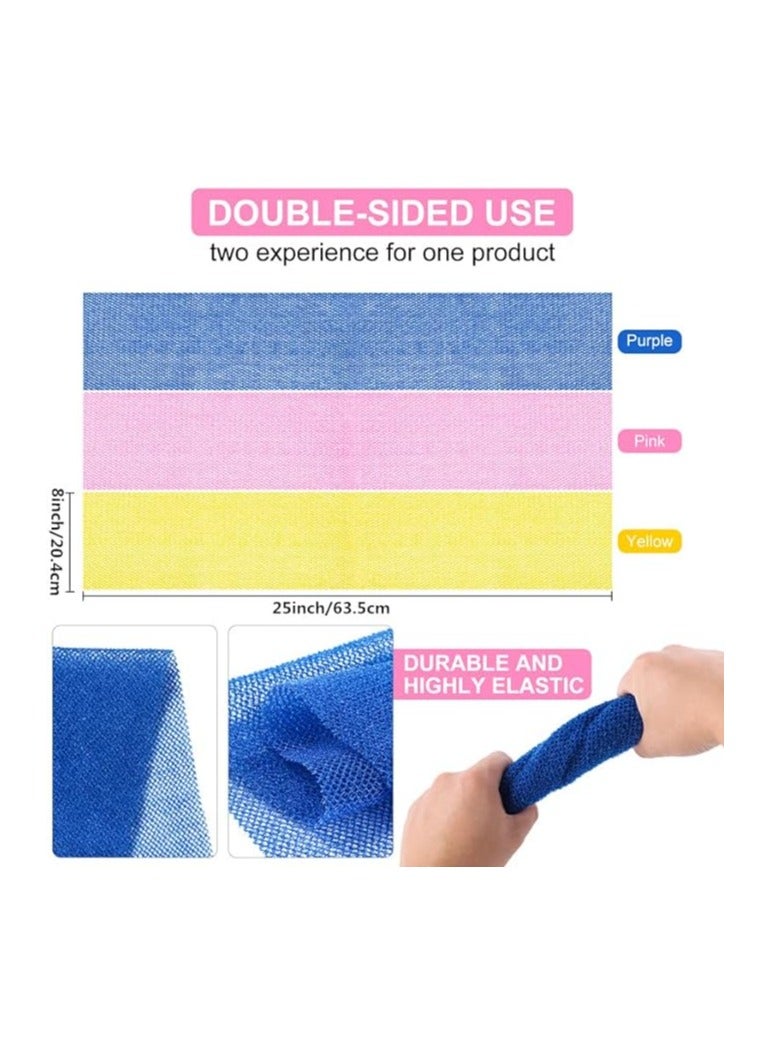 3Pcs African Net Sponges, Long Net Bath Sponge Exfoliating Towels For Bath, Shower Body Scrubber Back Scrubber Skin Smoothers for Daily Use, (20.5*63.5cm) - Image 2