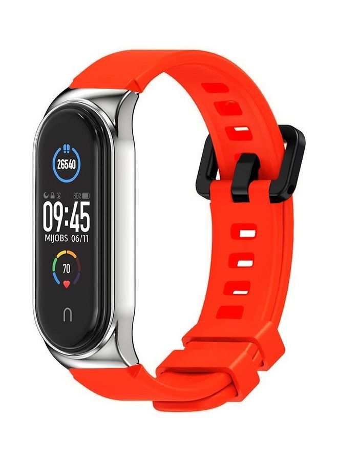 نيبمينينت سوار بديل وقابل للتعديل من السيليكون لجهاز تتبع اللياقة البدنية شاومي مي باند 5 و6 أحمر - Image 1