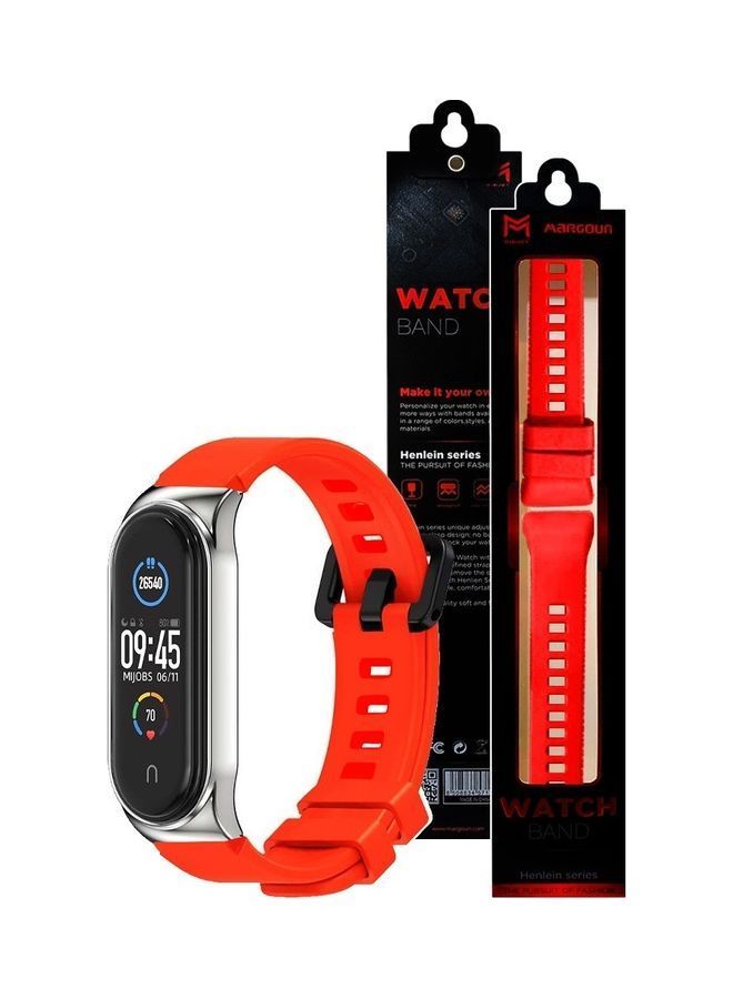 نيبمينينت سوار بديل وقابل للتعديل من السيليكون لجهاز تتبع اللياقة البدنية شاومي مي باند 5 و6 أحمر - Image 4