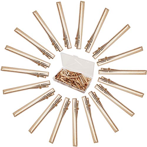 Qearl 50 Pieces 2.36 Inch DIY Alligator Hair Clips Gold Hair Clips with Teeth for Bows DIY Accessories Salon and Baby Girls Bows(6CM) - Image 1