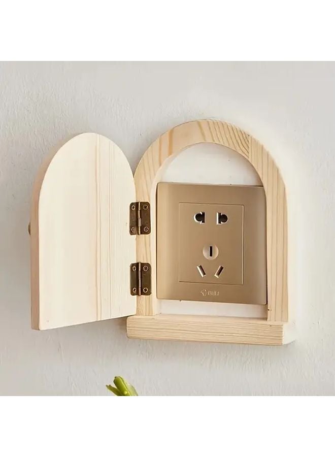 Charcoal Burned Paulownia Wood Outlet Cover Wall Decor Dust Protector 1pc - Image 3