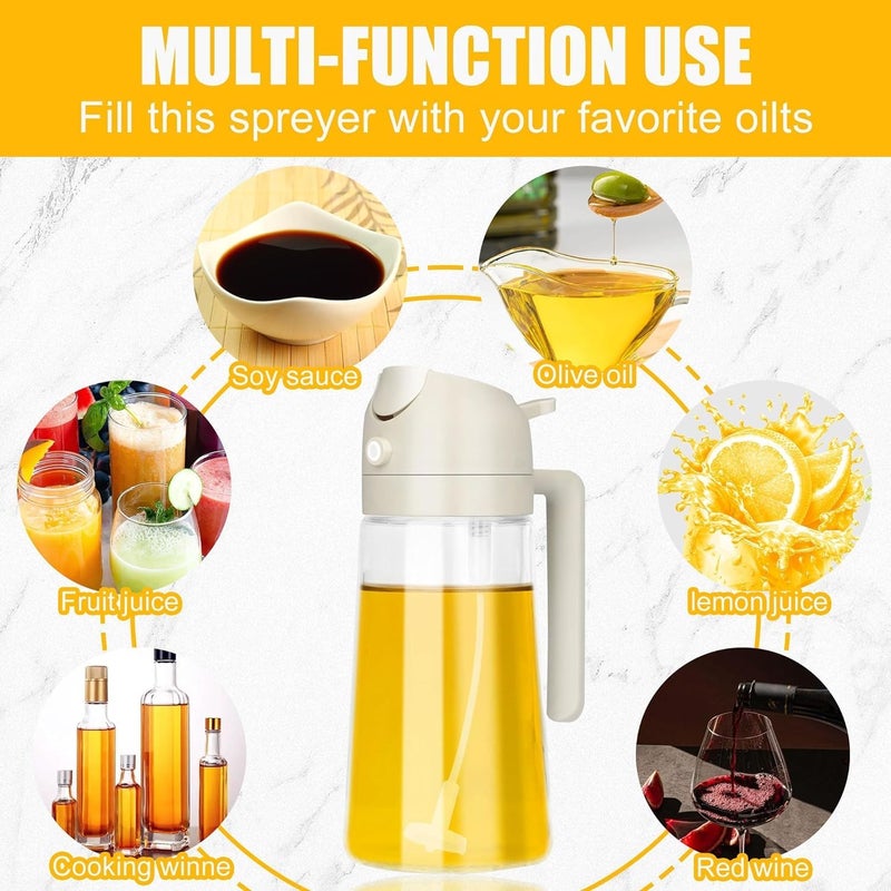 BROCCOLINThis premium glass olive oil sprayer offers a 2in1 dispenser for healthy cooking Perfect for air fryers frying BBQs and salads it ensures precise oil distribution with a foodgrade design - Image 4