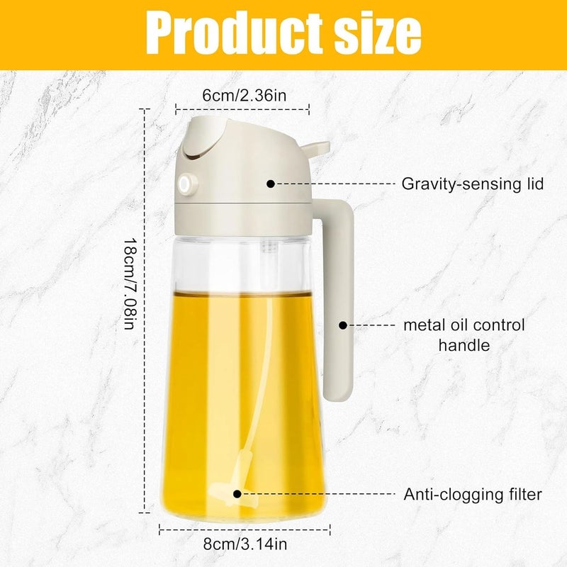 BROCCOLINThis premium glass olive oil sprayer offers a 2in1 dispenser for healthy cooking Perfect for air fryers frying BBQs and salads it ensures precise oil distribution with a foodgrade design - Image 3