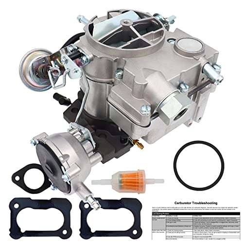 THUNDERMINGO New 2 Barrel Carburetor for Rochester 2GC Chevy 5.7L 350Cu 6.6L 400Cu Chevrolet Carb Small Block Engines 1975-1980 C10 C20 C30 C50 G10 P30 Bel Air Chevelle Corvette Automatic Choke,Large Base - Image 2