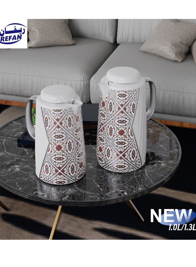 Refan Thermos Set, 2 Pieces, Decorated, for Tea and Coffee