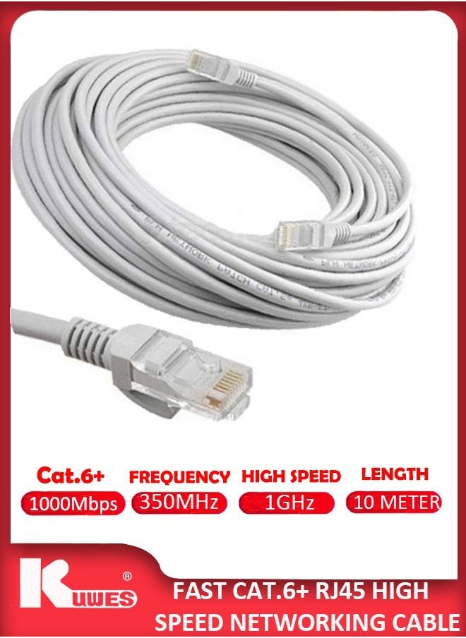 Kuwes - 1GHZ Fast Cat. 6 Plus RJ45 Ultra High Speed LAN Network Cable With Heavy Duty Gold Plated Connectors Waterproof And Durable (10 Meter) - Image 1