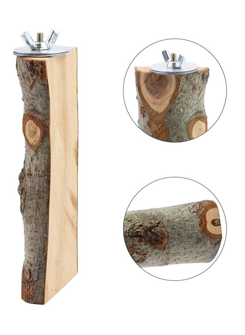 4 Pack Natural Wood Bird Perch Parrot Stand Branches Fork Toys Pet Bird Cage Wooden Hanging Perch Platform Hammock Swing Toy for Small Parakeets Macaws Finches - Image 3